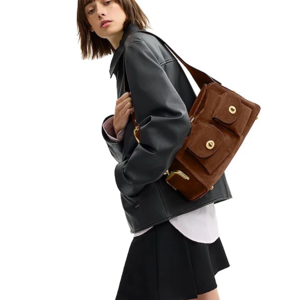 Coach Originals Turnlock Haversack Suede Shoulder Bag - Picture 7 of 8